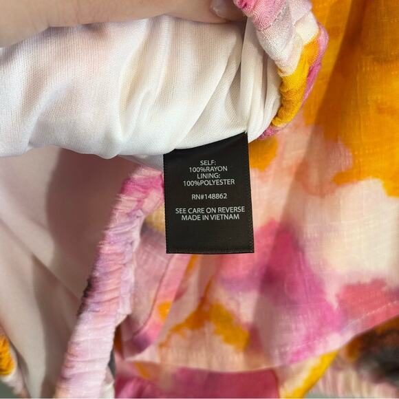 Torrid Skirt Set Womens Size 2 Pink Floral Print Tie Dye Crop Off Shoulder NWT - Picture 8 of 16